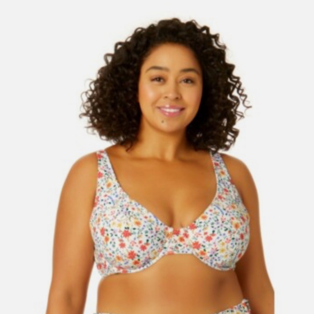 Floral Time and Tru Underwire Bikini Top Size Medium